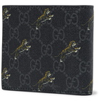 Gucci - Monogrammed Coated-Canvas Billfold Wallet - Charcoal