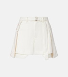 Sacai Paneled denim shorts