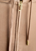 Juicy Couture Robertson Hooded Velour Sweatshirt Caramel