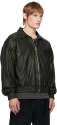 Enfants Riches Déprimés Green Painter's Wives Library Leather Jacket