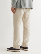 FRESCOBOL CARIOCA - Oscar Slim-Fit Tapered Linen and Cotton-Blend Drawstring Trousers - Neutrals