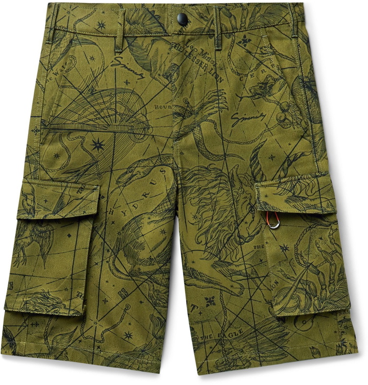 Photo: Givenchy - Printed Cotton-Twill Cargo Shorts - Green