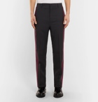 Lanvin - Slim-Fit Striped Wool-Twill Trousers - Men - Black