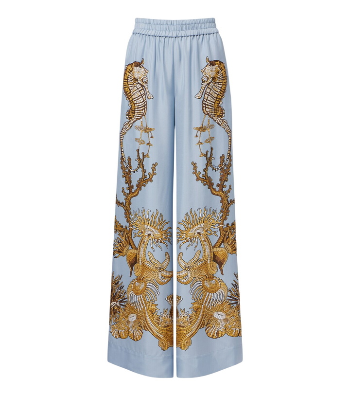 Photo: La DoubleJ Printed silk twill palazzo pants