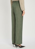 Emporio Armani Crinkled Straight-leg Trousers Olive