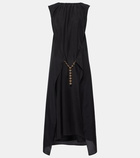 Loewe Chain-detail ruched silk midi dress