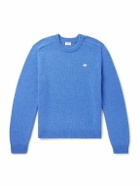 CELINE - Logo-Embroidered Wool and Cashmere-Blend Sweater - Blue
