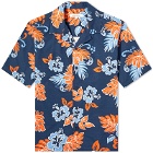 Maison Kitsuné Men's Floral Vacation Shirt in Deep Navy