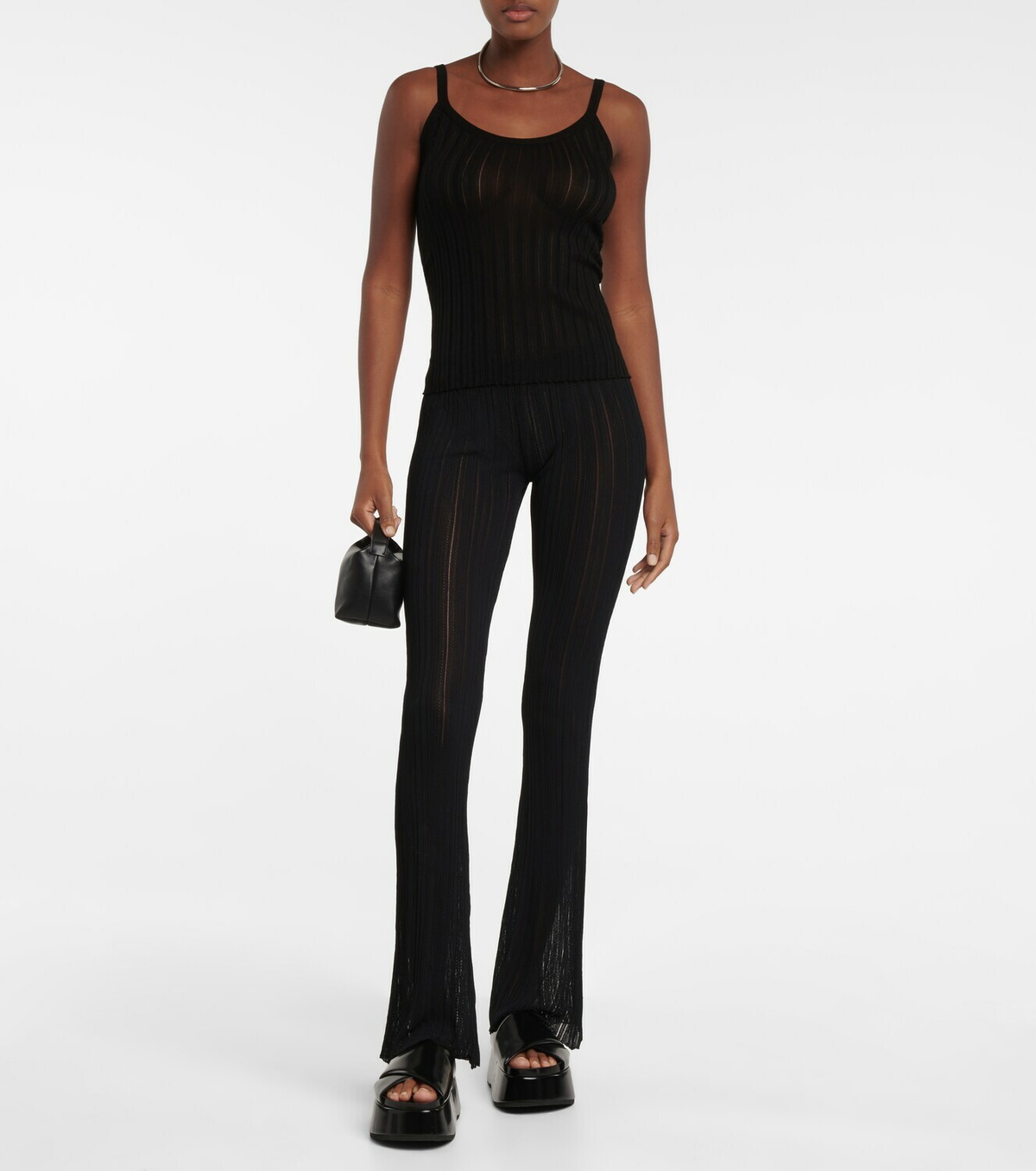 Petar Petrov Giulio rIbbed-knit flared pants