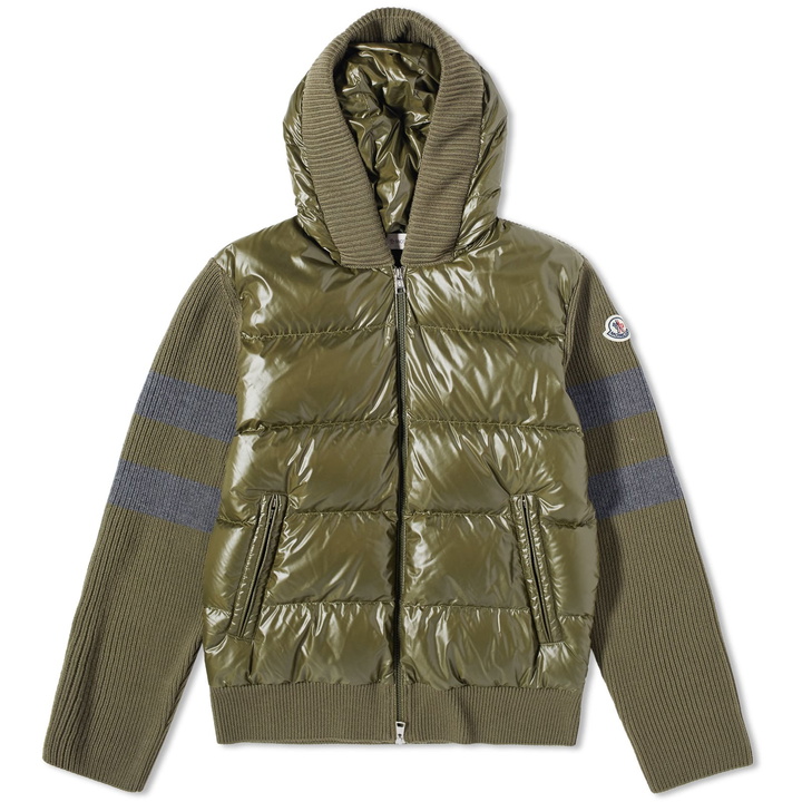 Photo: Moncler Men's Stripe Down Knit Jacket in Green