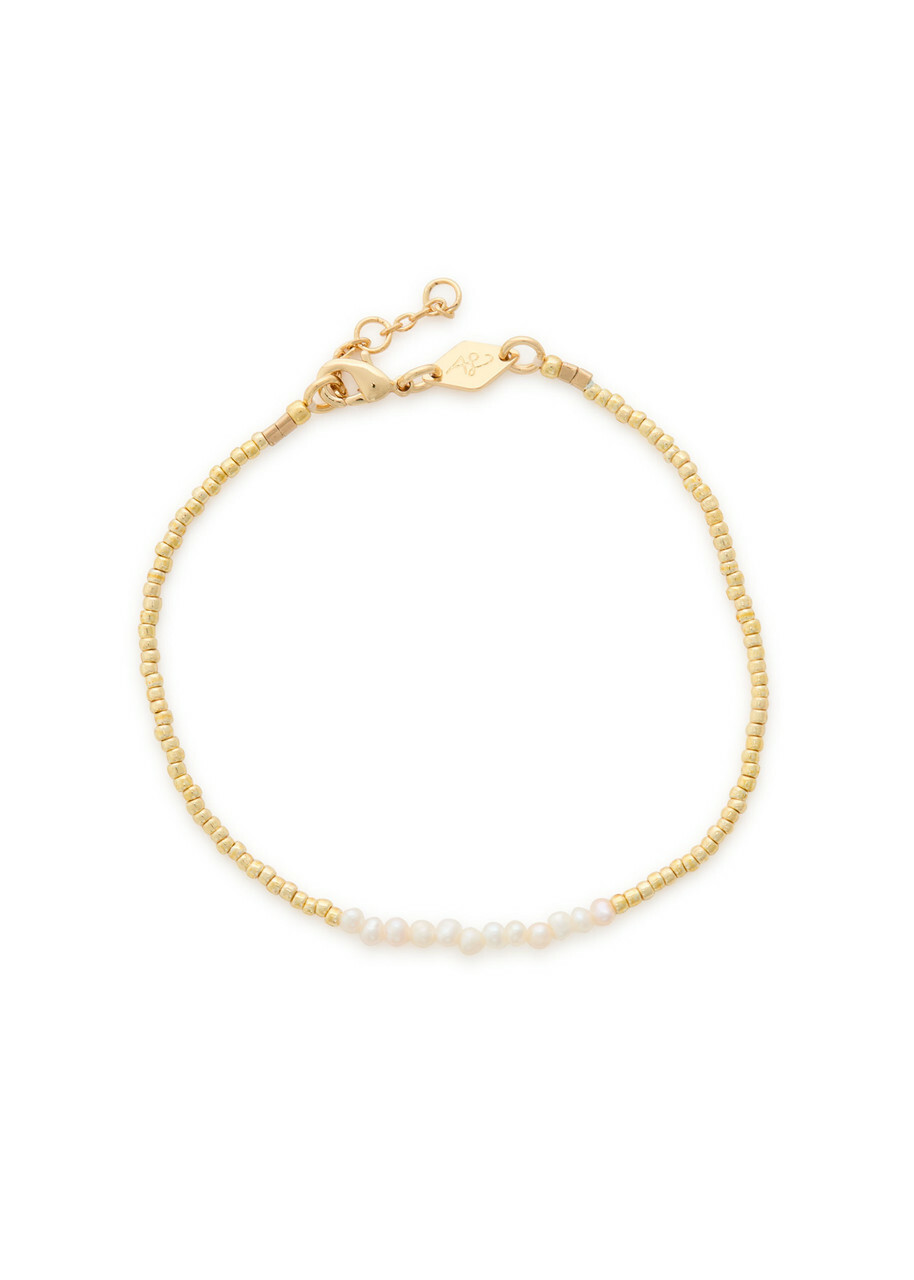 Anni LU Slim Pearly 18kt Gold-plated Beaded Bracelet - Pearl - One Size