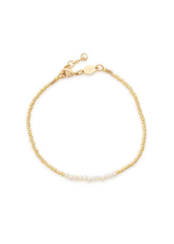 Photo: Anni LU Slim Pearly 18kt Gold-plated Beaded Bracelet - Pearl - One Size