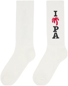 Palm Angels White Jacquard Socks