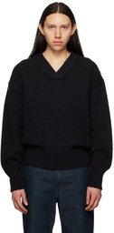 Jil Sander Black V-Neck Sweater