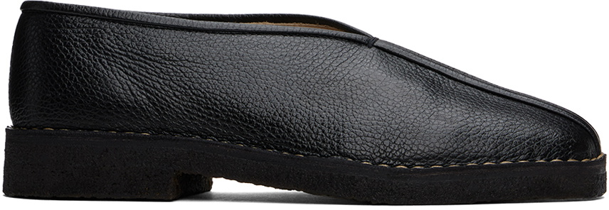 LEMAIRE piped crepe slippers blackルメール lemaire-piped-crepe-slippers-