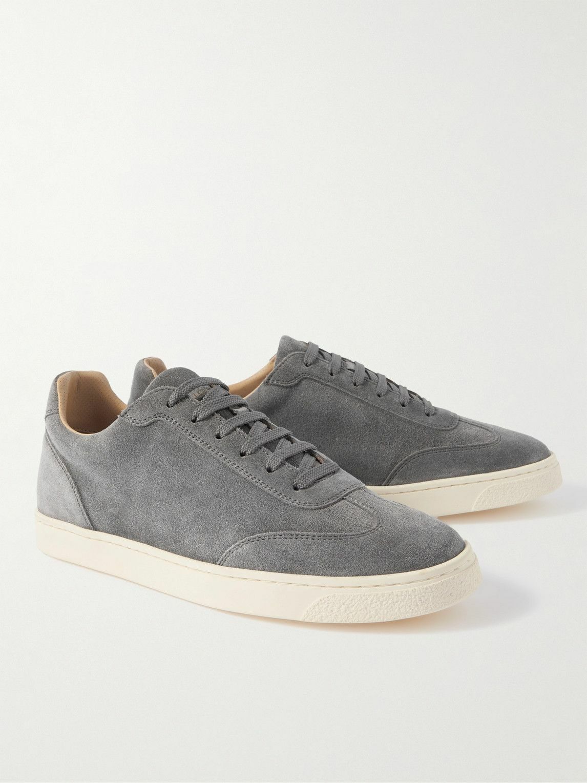 Brunello Cucinelli - Coda di Rondine Suede Sneakers - Gray