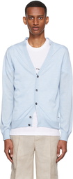 Brioni Blue Cashmere Cardigan