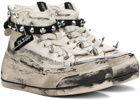 R13 SSENSE Exclusive Off-White Double Grommet Kurt Sneakers