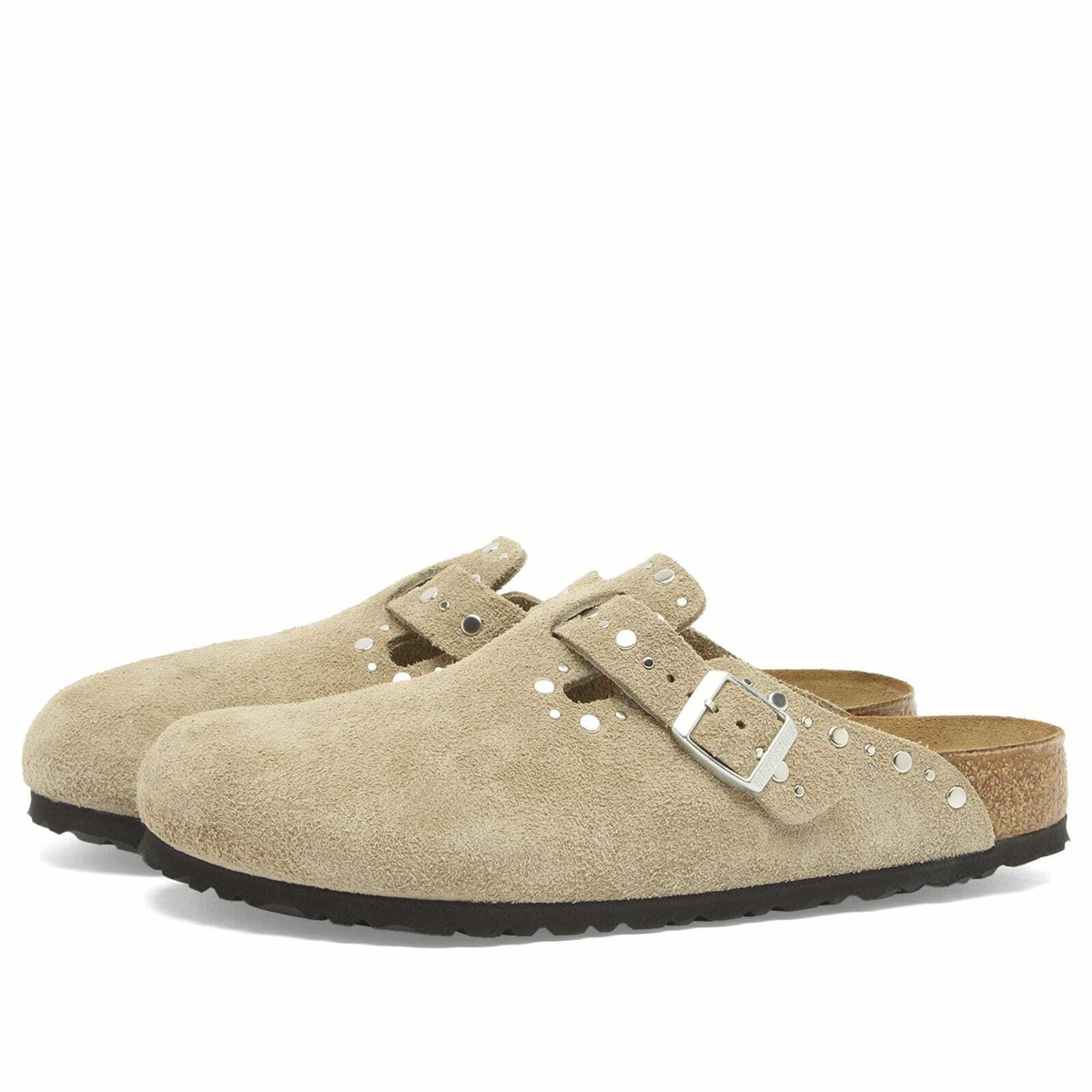 Birkenstock Women's Boston Rivet Clog - Taupe Suede