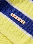Marni - Straight-Leg Logo-Appliqued Striped Cotton-Blend Terry Shorts - Yellow
