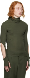 Dion Lee Green Interlock Mask Long Sleeve Turtleneck