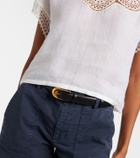 Nili Lotan Caila crochet-trimmed ramie top