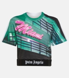Palm Angels - Printed cropped cotton T-shirt