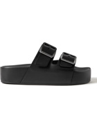 BALENCIAGA - Mallorca Leather Platform Sandals - Black