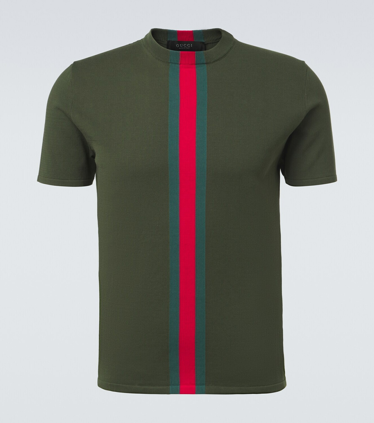 Gucci Web Stripe knitted cotton T-shirt