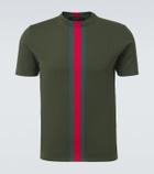 Gucci Web Stripe knitted cotton T-shirt