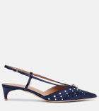 Malone Souliers Moore 40 embellished satin slingback pumps