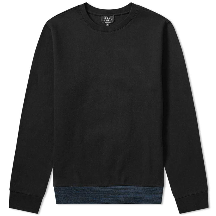 Photo: A.P.C. Jeremy Contrast Hem Sweat Black