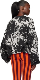 Dries Van Noten Gray & Black Draped Sweatshirt