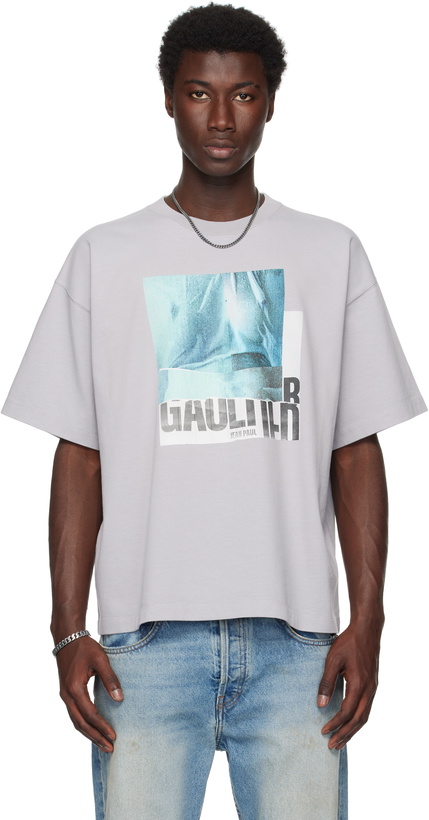 Photo: Jean Paul Gaultier Gray Printed Water Oversized T-shirt
