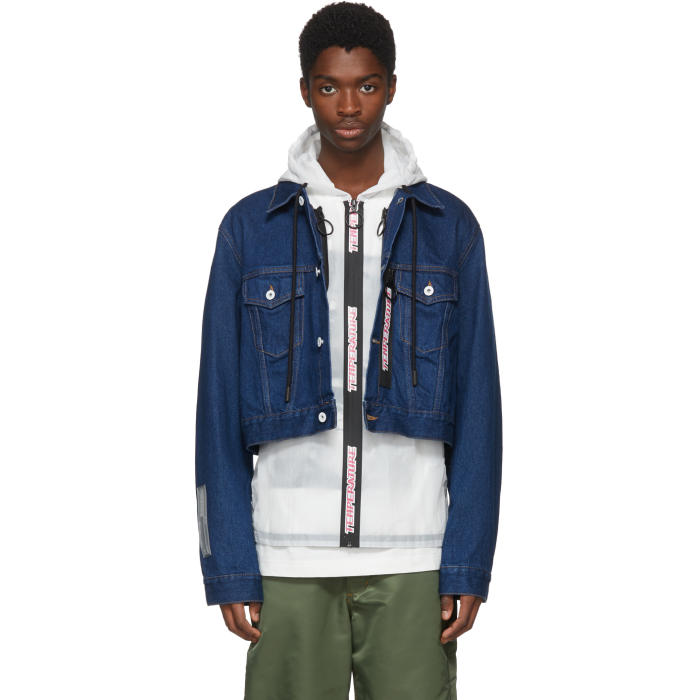 Photo: Off-White Blue Layered Hooded Denim Jacket