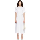 Simone Rocha White Easy Embellished T-shirt Midi Dress