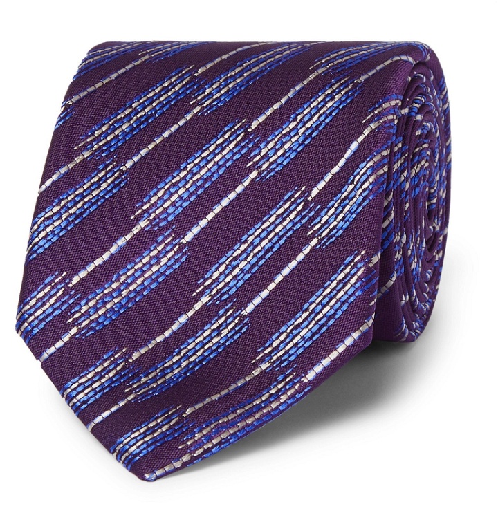 Photo: Charvet - 7.5cm Embroidered Silk Tie - Purple