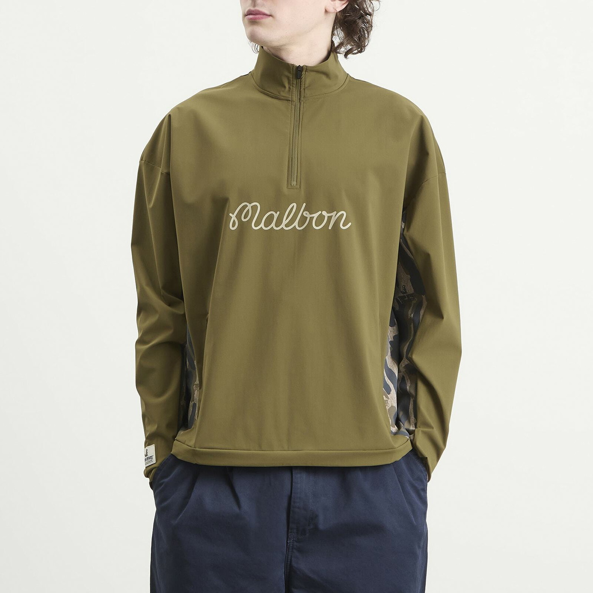 Malbon Men's Tour Divot Camo Performance Shell Jacket in Bark Camo