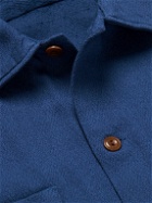 Nudie Jeans - Vincent Embroidered Brushed-Cotton Shirt - Blue