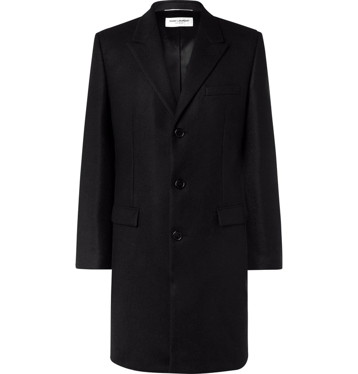 Photo: SAINT LAURENT - Wool Coat - Black