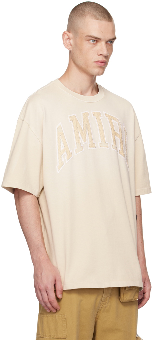 Tシャツ・カットソー AMIRI SS25 Beige cotton t-shirt (AMJYTE1130 ALABASTER) AMIRI Beige Vintage Oversized T-shirt Amiri