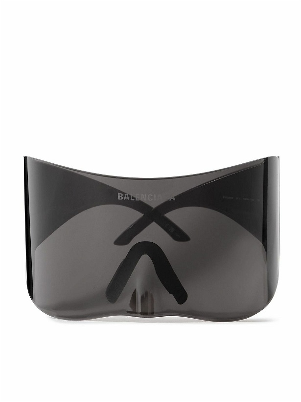 Photo: Balenciaga - Oversized Rimless Wrap-Around Acetate Sunglasses
