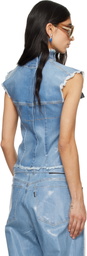 Ottolinger Blue Glazed Denim Zip Top