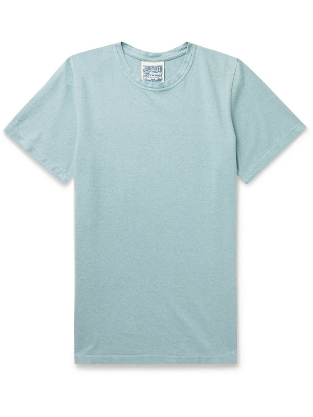 Photo: Jungmaven - Baja Garment-Dyed Hemp and Organic Cotton-Blend Jersey T-Shirt - Blue