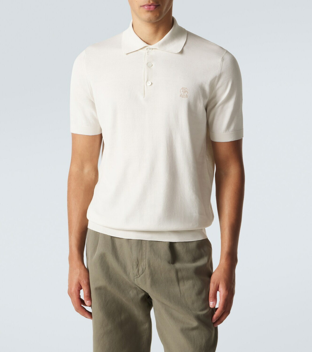 Brunello Cucinelli Logo cotton piqué polo shirt