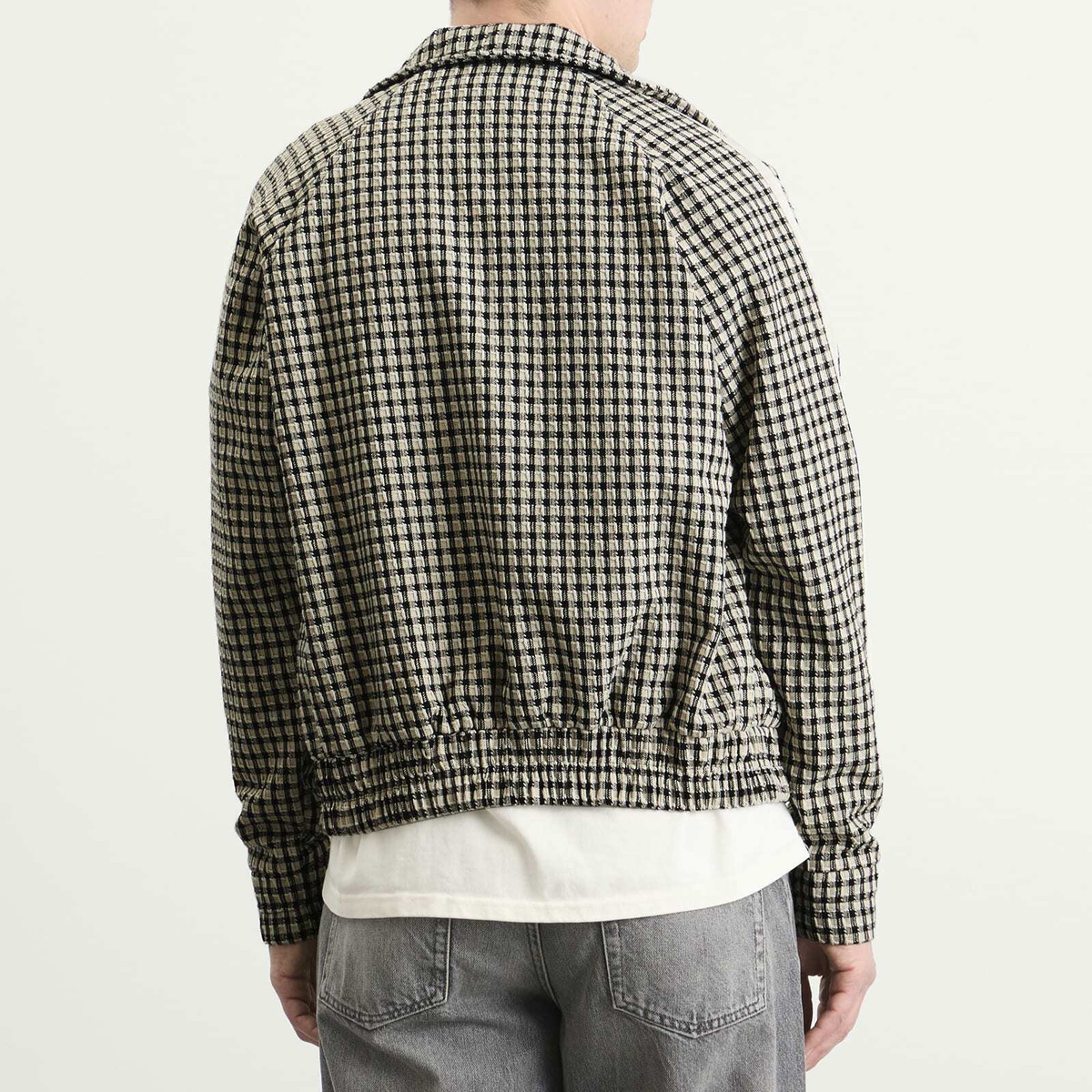 Rhude Men's Gingham Hamptons Track Jacket in White/Black