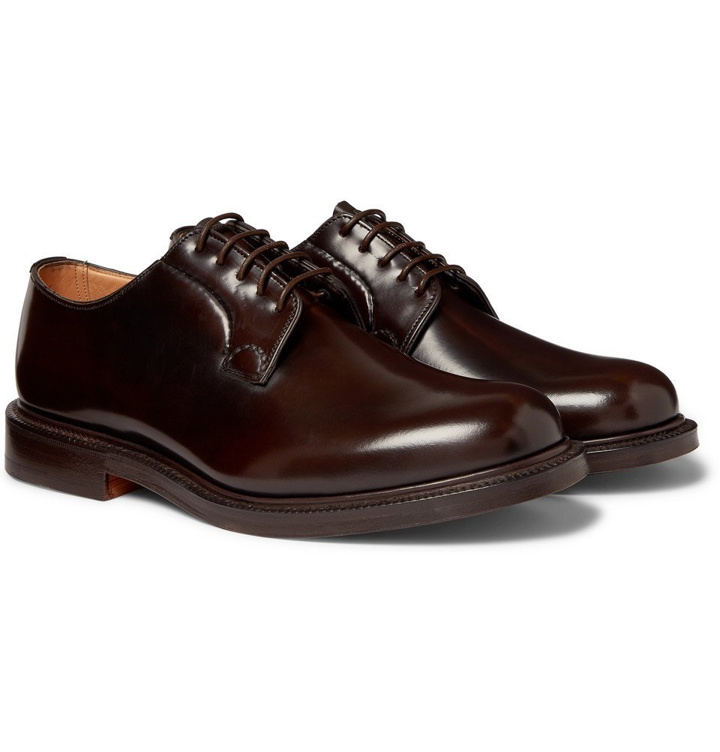 Photo: Church's - Shannon Polished-Leather Whole-Cut Derby Shoes - Dark brown