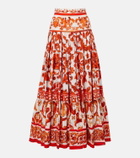 Dolce&Gabbana Majolica cotton poplin midi skirt