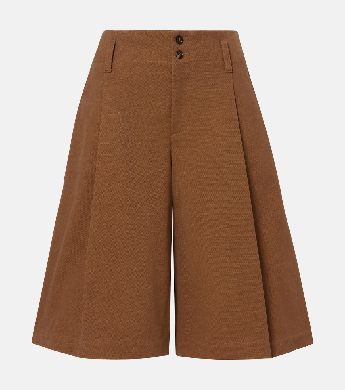 Chloé Pleated cotton canvas Bermuda shorts