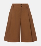 Chloé Pleated cotton canvas Bermuda shorts